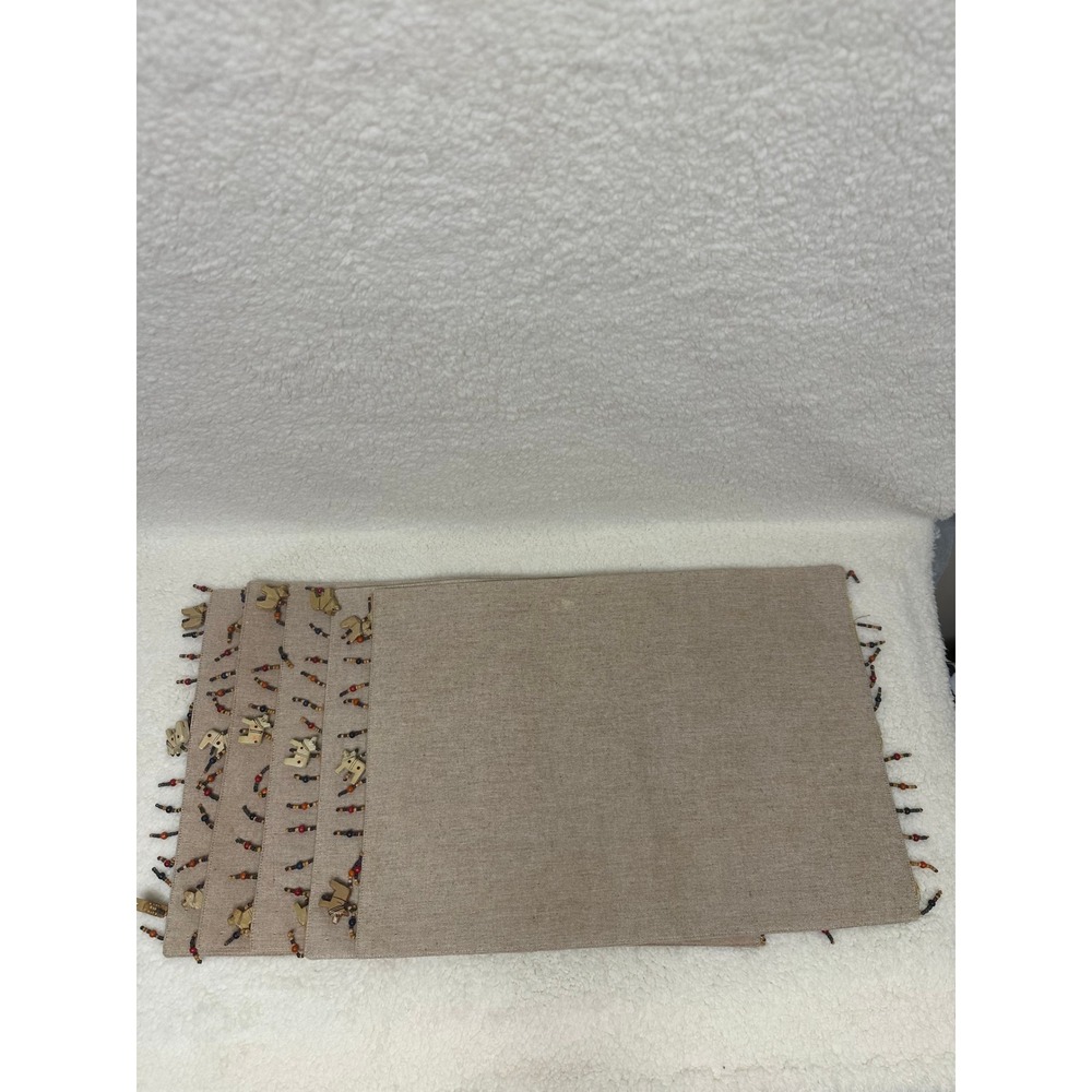 Set of 4 Beaded Horse Placemats – Crafting, Upcycling & Repurposing Project Only
